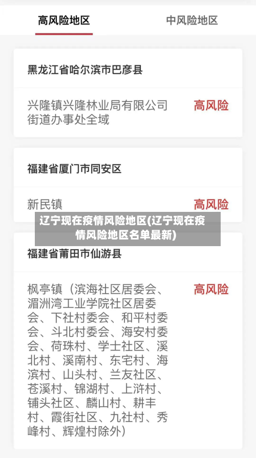 辽宁现在疫情风险地区(辽宁现在疫情风险地区名单最新)